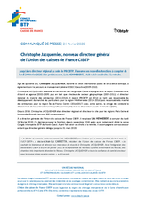 Christophe JACQUEMIER, nouveau directeur général de l'Union des caisses de France CIBTP